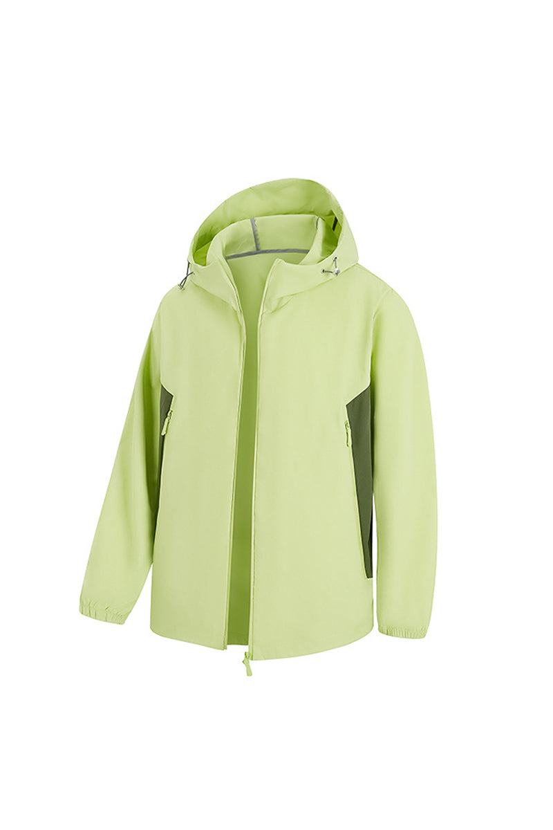 Men's Spring Colorblock Lightweight Outdoor Hooded Jacket