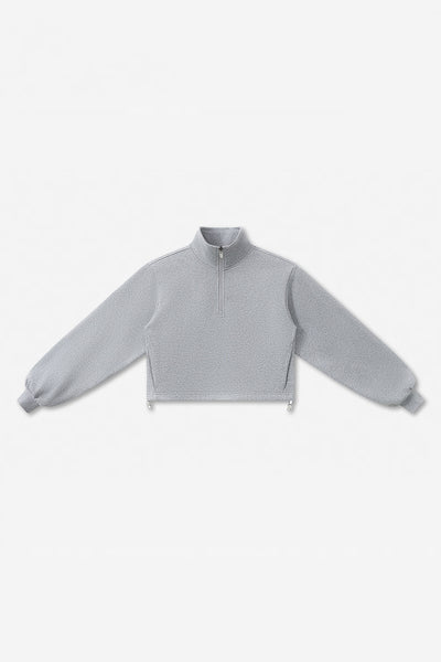 Women's Fall Winter Half-Zip Cropped Drawstring Sweatshirt