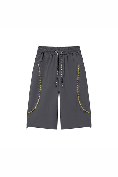 Women's Summer Contrast-Stitch Quick-Dry Wide-Leg Pants