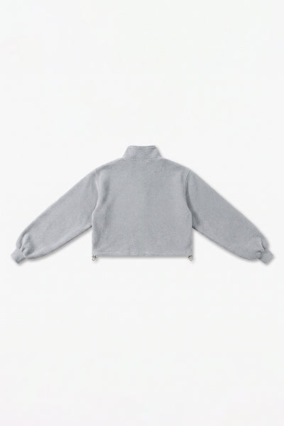 Women's Fall Winter Half-Zip Cropped Drawstring Sweatshirt