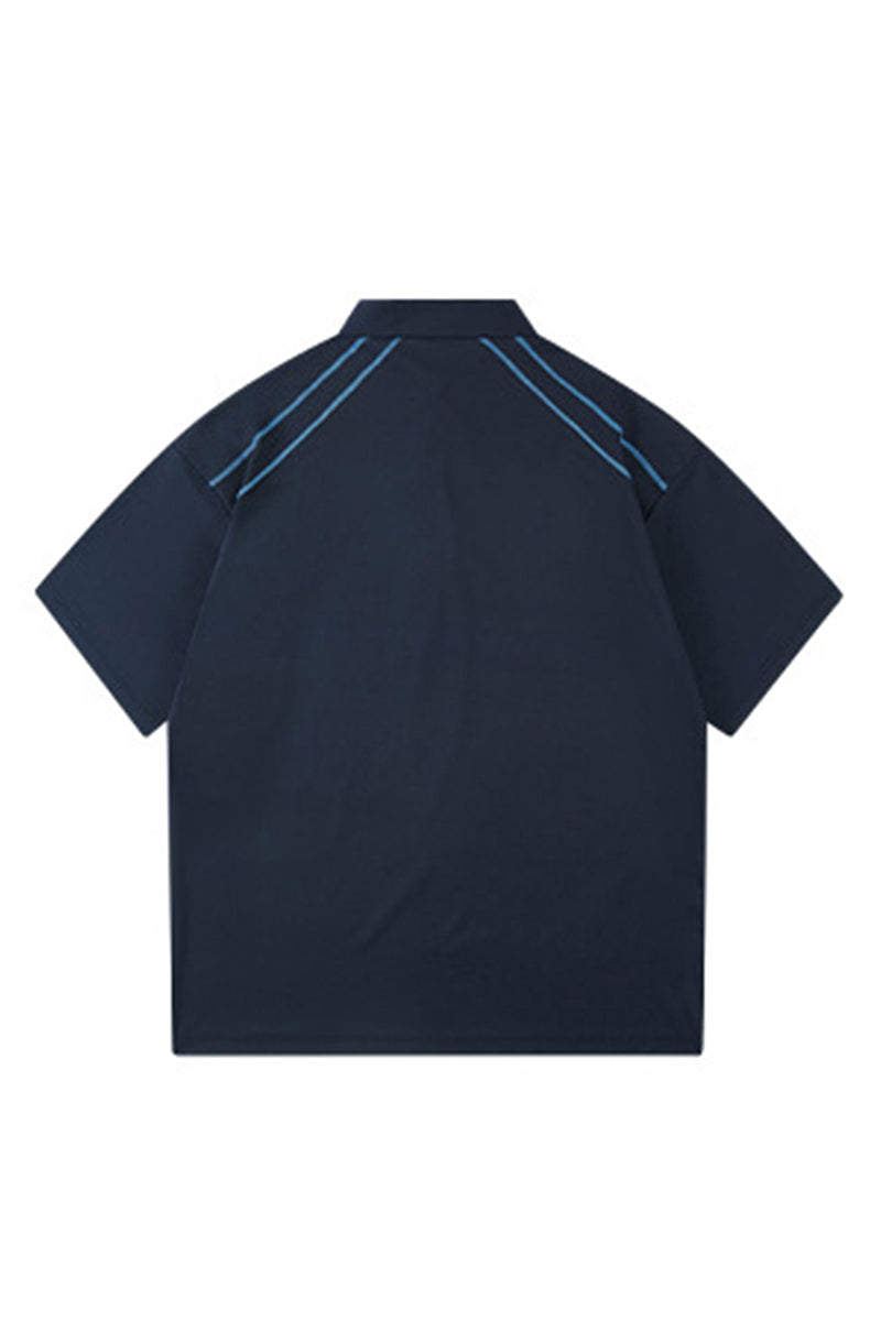 Men's Summer Half-Zip Stand-Collar Stretch Athletic T-Shirt