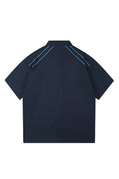 Men's Summer Half-Zip Stand-Collar Stretch Athletic T-Shirt