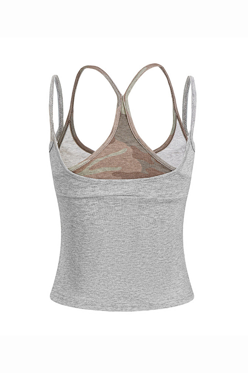 Women's Summer 2026 Colorblock Street Mock Layer Crop Tank