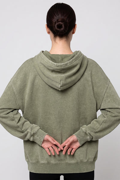 Women's Fall Winter Washed Oversized Drop-Shoulder Hoodie