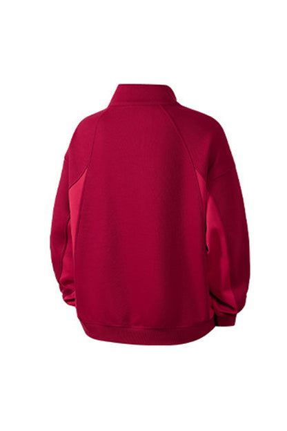 Men's Fall Winter Snap-Button Colorblock Collar Sweatshirt