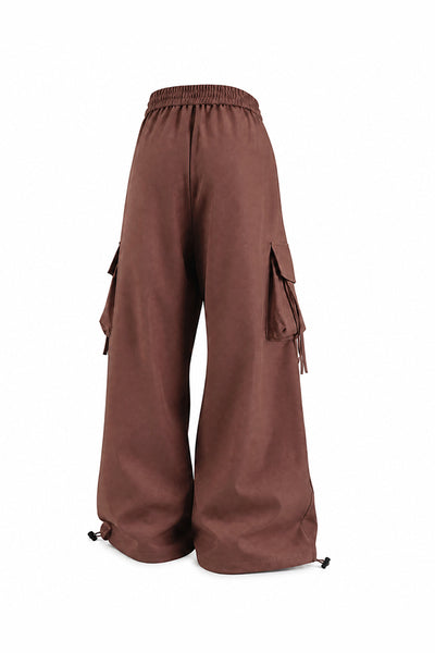 Women's Fall Winter Multi-Pocket Wide-Leg Cargo Pants