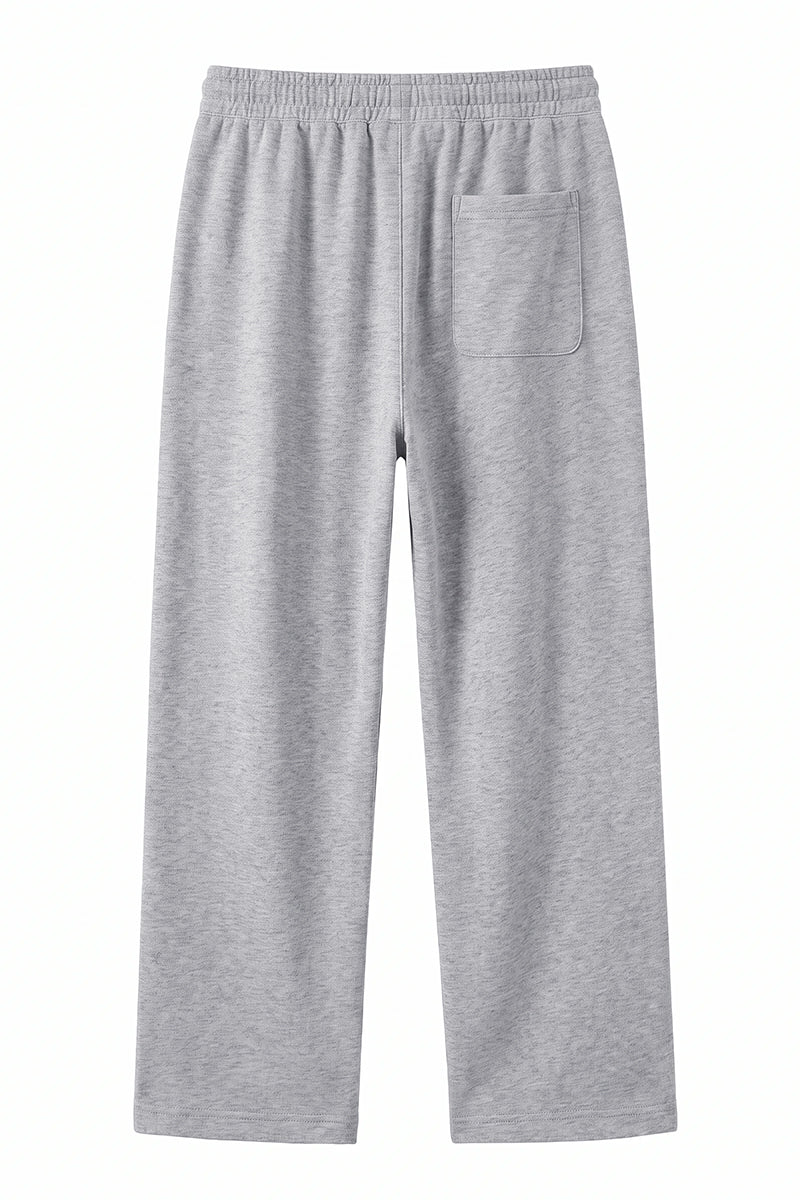 Men's Spring Heather-Grey Straight-Leg Cotton Sweatpants