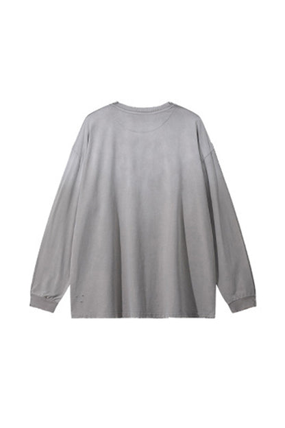 Women's 275g Vintage Cotton Spray Washed Raw Hem Long Tee