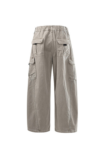 Men's Spring Multi-Pocket Wide-Leg Cotton Cargo Pants