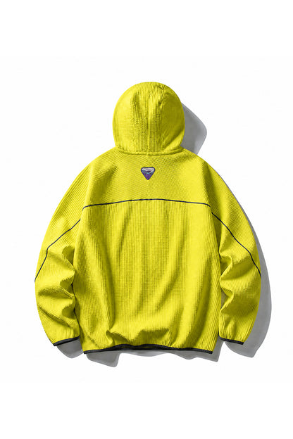 Men Fall Waffle Outdoor Pullover Hoodie