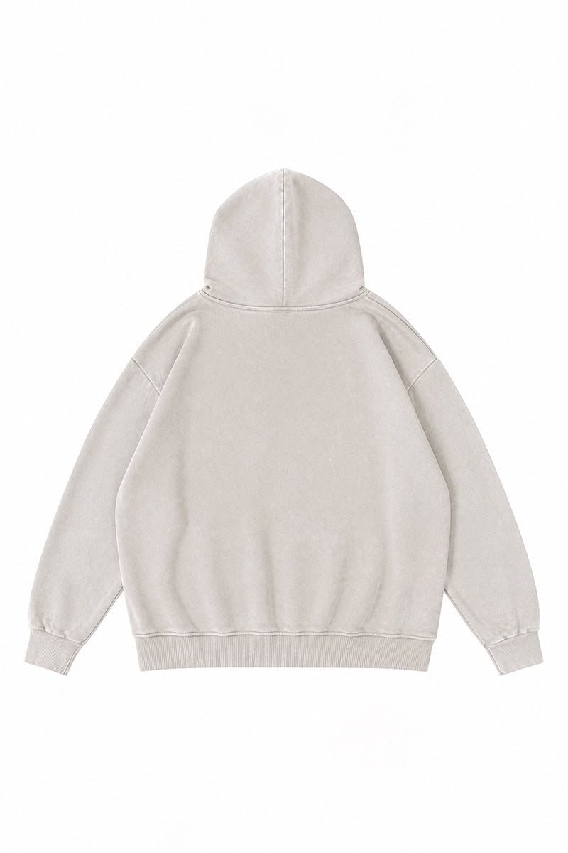 Unisex Fall Winter Vintage Washed Oversized Pocket Hoodie