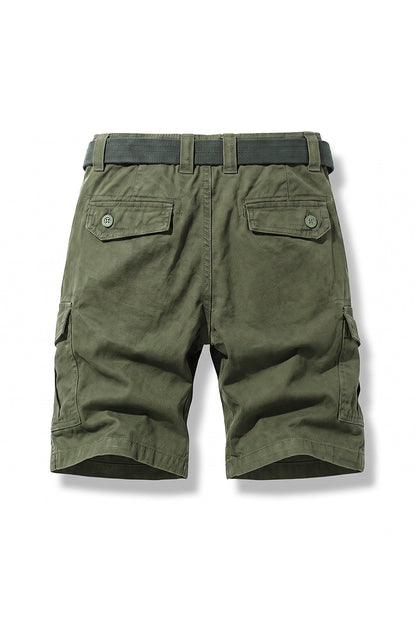 Men's Summer 100% Cotton Multi-Pocket Cargo Shorts