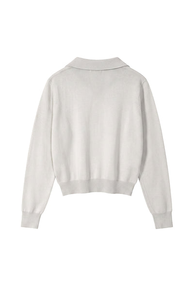 Unisex Fall Clothing 420G Cropped Polo Collar Knit Sweater