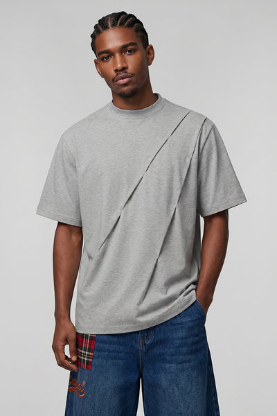 Men's Summer Ruched Deconstructed Streetwear T-Shirt