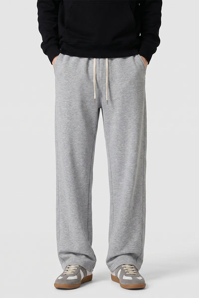 Men's Spring Heather-Grey Straight-Leg Cotton Sweatpants