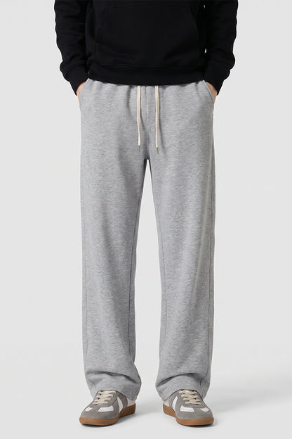 Men's Spring Heather-Grey Straight-Leg Cotton Sweatpants