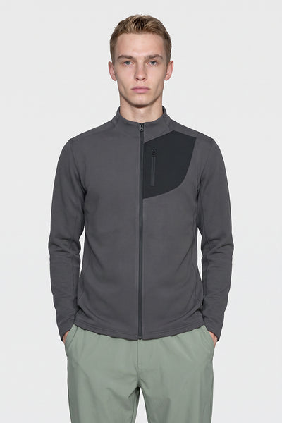 Men's Spring Textured Stretch Full-Zip Hiking Jacket