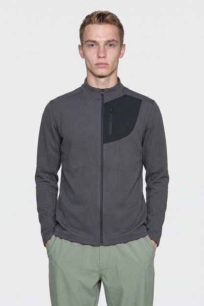 Men's Spring Textured Stretch Full-Zip Hiking Jacket