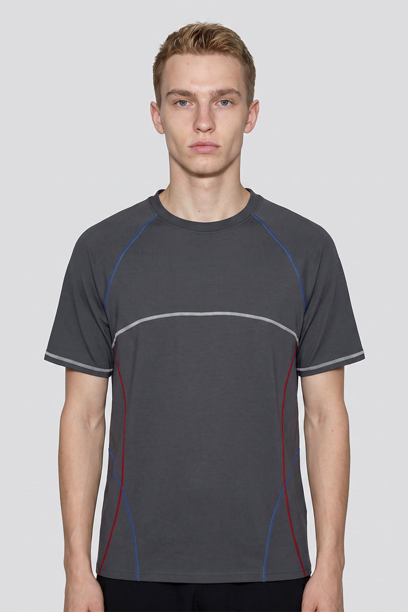 Men's Summer Raglan Contrast Quick-Dry Athletic T-Shirt