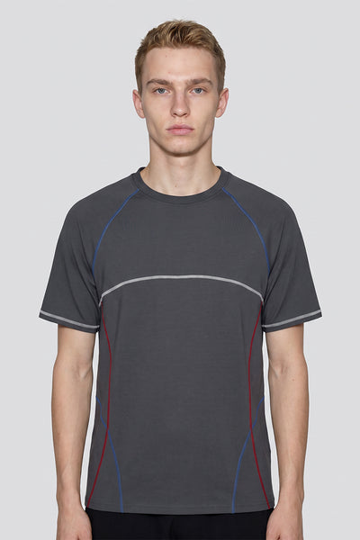 Men's Summer Raglan Contrast Quick-Dry Athletic T-Shirt