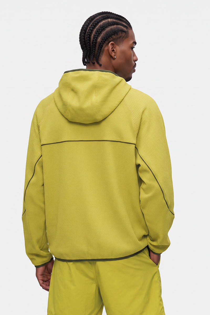 Men Fall Waffle Outdoor Pullover Hoodie