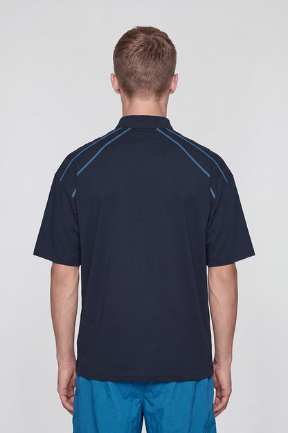 Men's Summer Half-Zip Stand-Collar Stretch Athletic T-Shirt