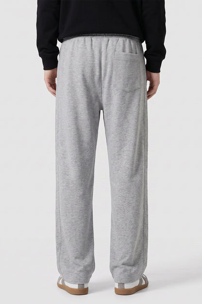 Men's Spring Heather-Grey Straight-Leg Cotton Sweatpants