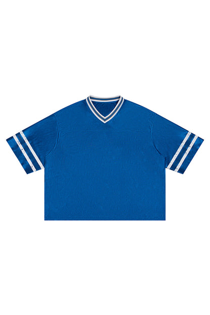 Men's Summer Striped V-Neck Breathable Athletic T-Shirt