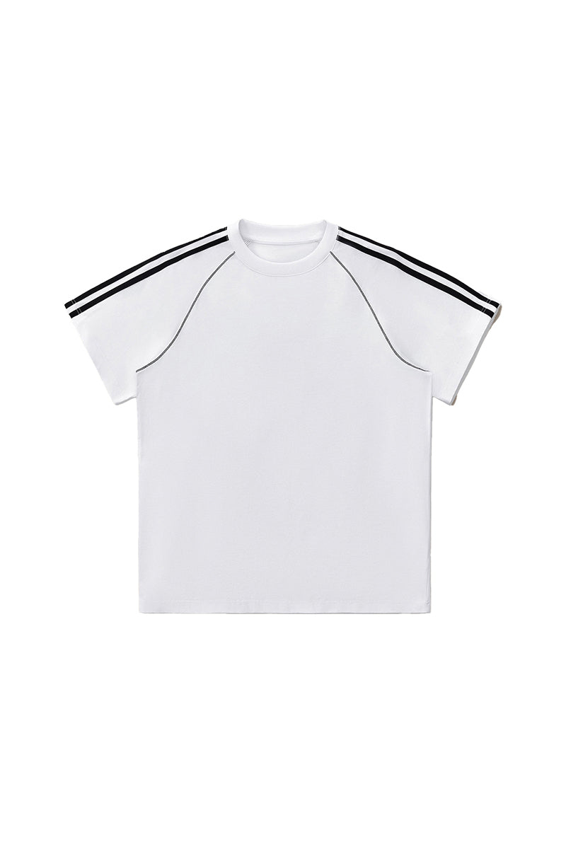 Men's Cotton Streetwear Color-blocked Patchwork T-shirt