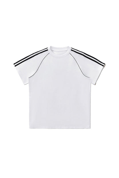 Men's Cotton Streetwear Color-blocked Patchwork T-shirt
