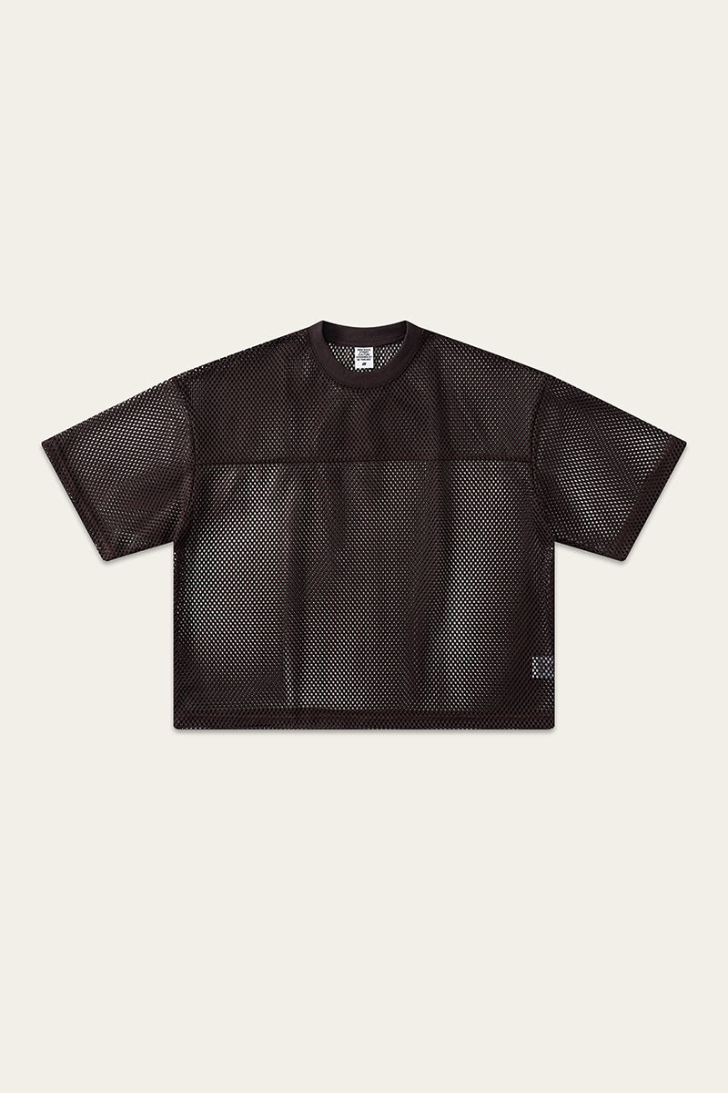 Men's Summer Boxy Mesh Cropped Football Streetwear T-Shirt