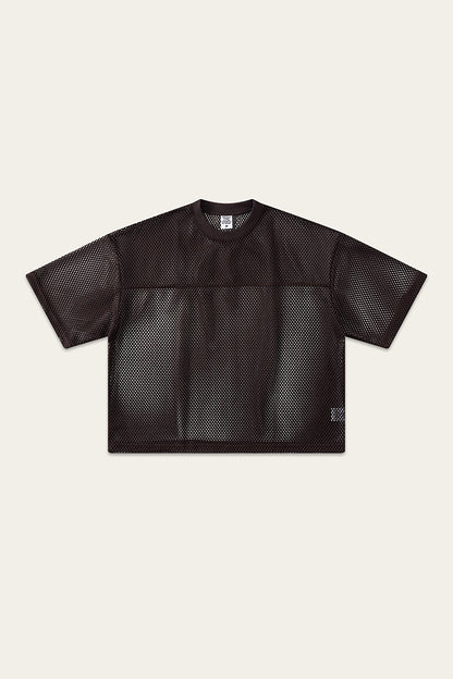 Men's Summer Boxy Mesh Cropped Football Streetwear T-Shirt