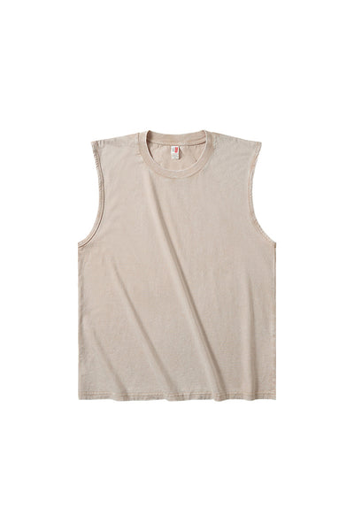 Men's Summer Vintage Washed Raw-Edge Sleeveless Tank Top