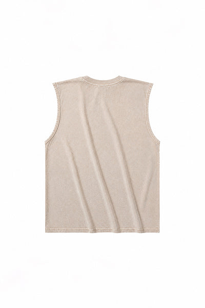 Men's Summer Vintage Washed Raw-Edge Sleeveless Tank Top