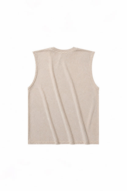 Men's Summer Vintage Washed Raw-Edge Sleeveless Tank Top