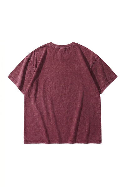 Unisex Summer Vintage Washed Drop-Shoulder Oversized Tee