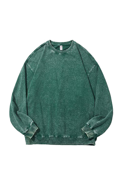 Women‘s Fall Clothing Washed Raglan Crew Neck Sweatshirt