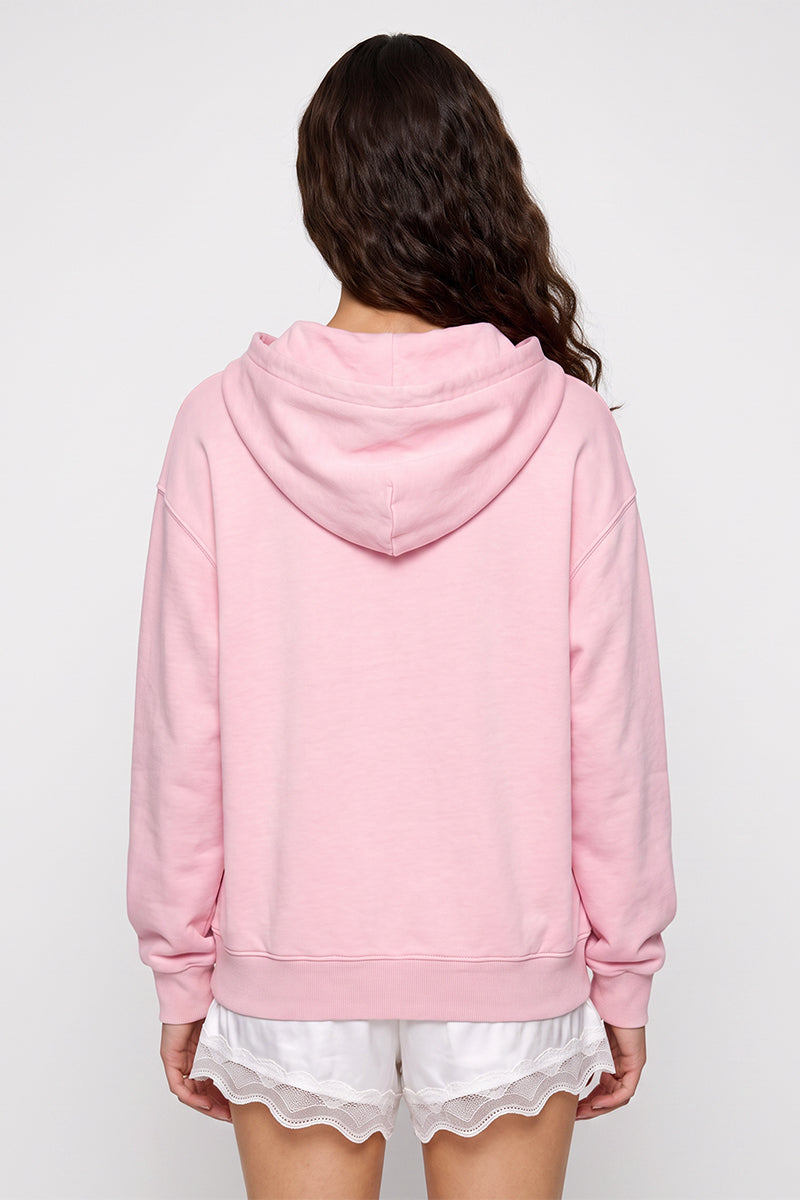 Women Fall Washed Vintage Boxy Double Zip Hoodie