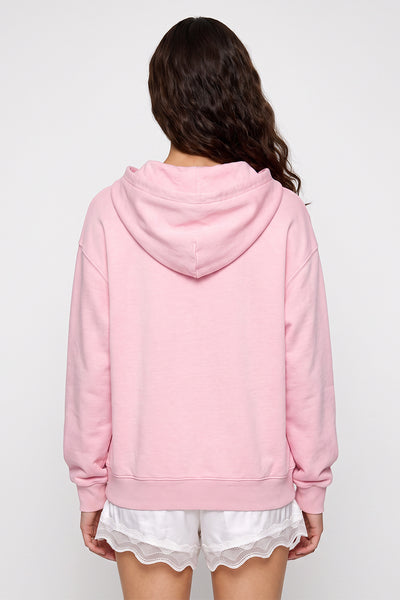 Women Fall Washed Vintage Boxy Double Zip Hoodie