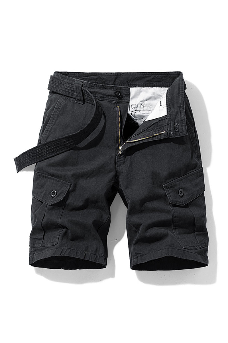 Men's Summer 100% Cotton Multi-Pocket Cargo Shorts