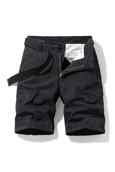 Men's Summer 100% Cotton Multi-Pocket Cargo Shorts
