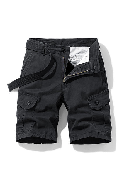 Men's Summer 100% Cotton Multi-Pocket Cargo Shorts