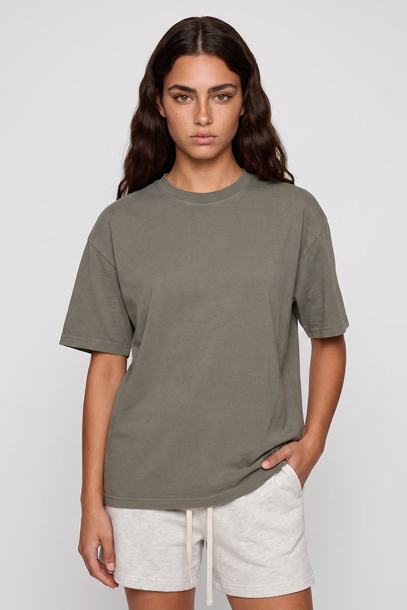 Women's Summer Cotton Drop-Shoulder Loose-Fit T-Shirt