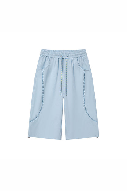 Men's Spring Contrast-Stitch Quick-Dry Wide-Leg Pants