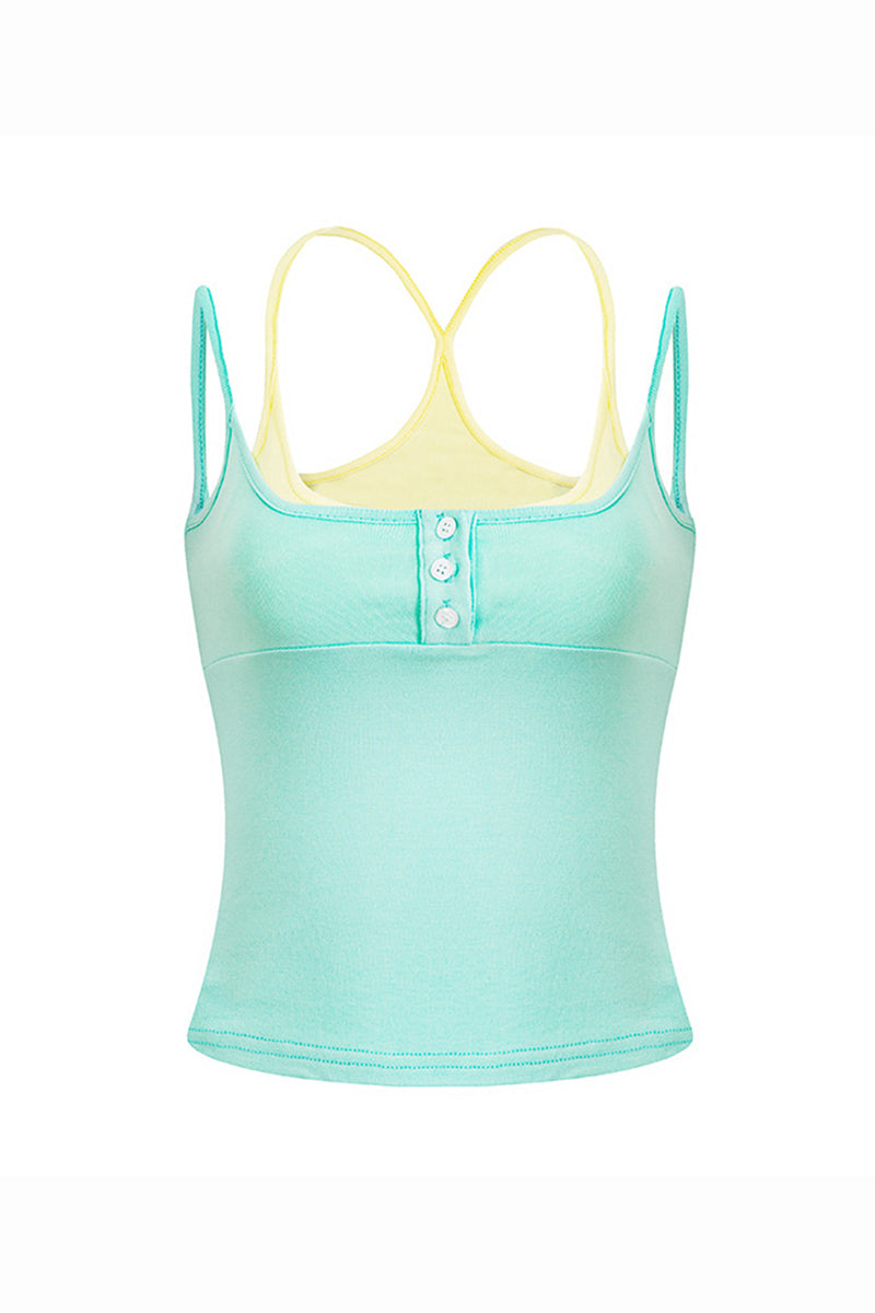 Women's Summer 2026 Colorblock Street Mock Layer Crop Tank