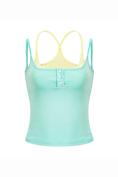 Women's Summer 2026 Colorblock Street Mock Layer Crop Tank