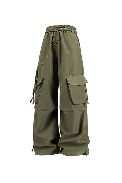 Women's Fall Winter Multi-Pocket Wide-Leg Cargo Pants