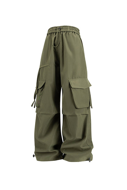 Women's Fall Winter Multi-Pocket Wide-Leg Cargo Pants
