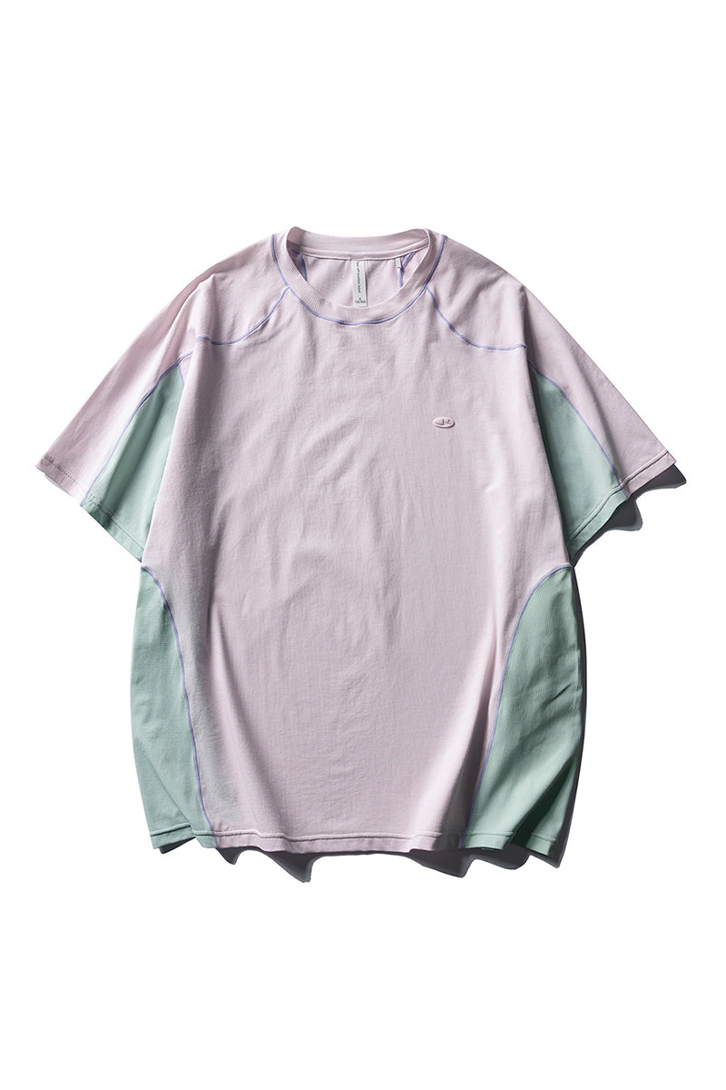 Men Summer Color Block Quick Dry Sports T Shirt