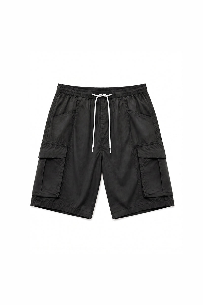Men's Summer Multi-Pocket Drawstring Cargo Bermuda Shorts